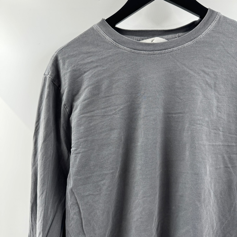 H&M Grey Long Sleeve Basic Top Women’s Size Medium - Picture 2 of 8